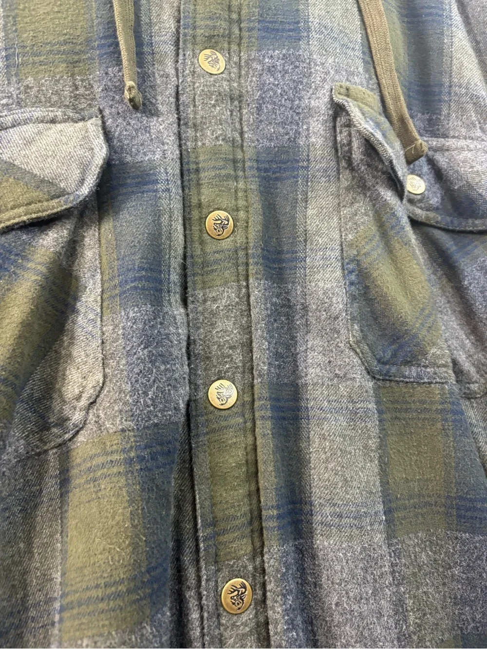 Legendary Outfitters Flannel Plaid Shirt Jacket Men’s Size 2XL Green Blue